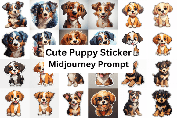 Download Midjourney Prompt for Cute Puppy Sticker - Prompt Collection