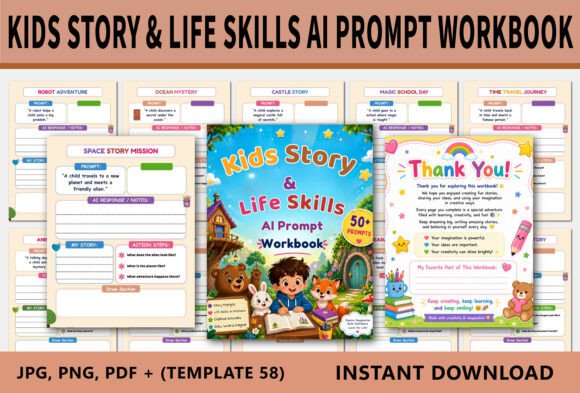Download Kids Story &amp; Life Skills AI Prompt Work - Premium Resources