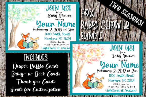 Download Fox Baby Shower Bundle with Fonts - Premium Resources