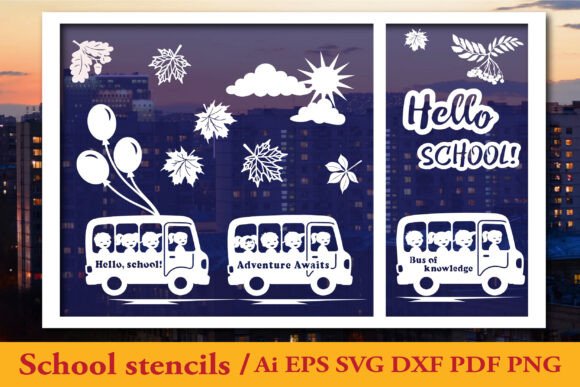 Download School Stencils | Cut out of Paper - School Collection