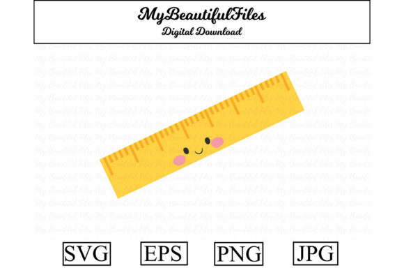 Download School Ruler Kawaii Clipart 02 - School Collection