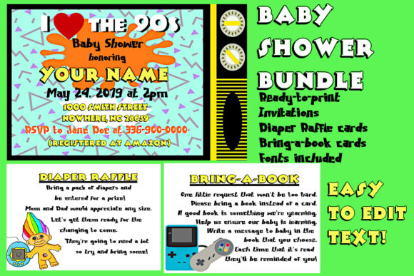 Download I Love the 90s Baby Shower Bundle - Premium Resources